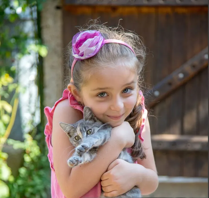 Agricultural Fair, Girls, Holding, Kitten, Summer